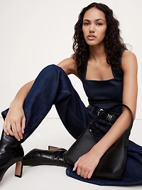 Everywhere Ponte Square-Neck Top