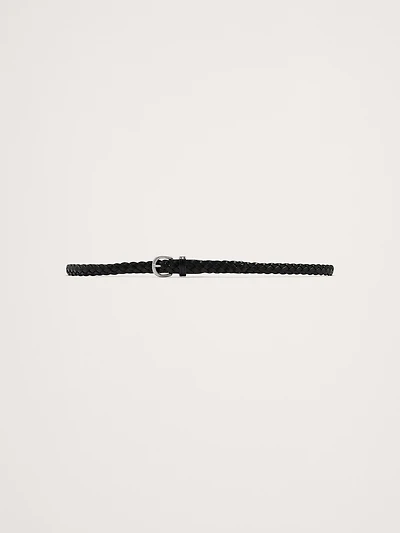 Skinny Braided Leather Belt