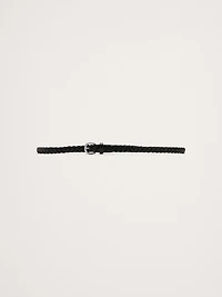 Skinny Braided Leather Belt