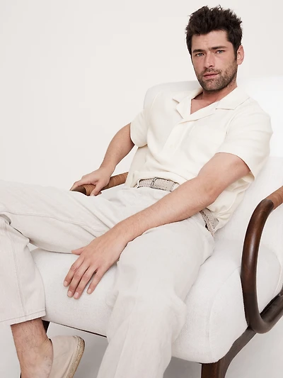Waffle-Weave Resort Polo Shirt