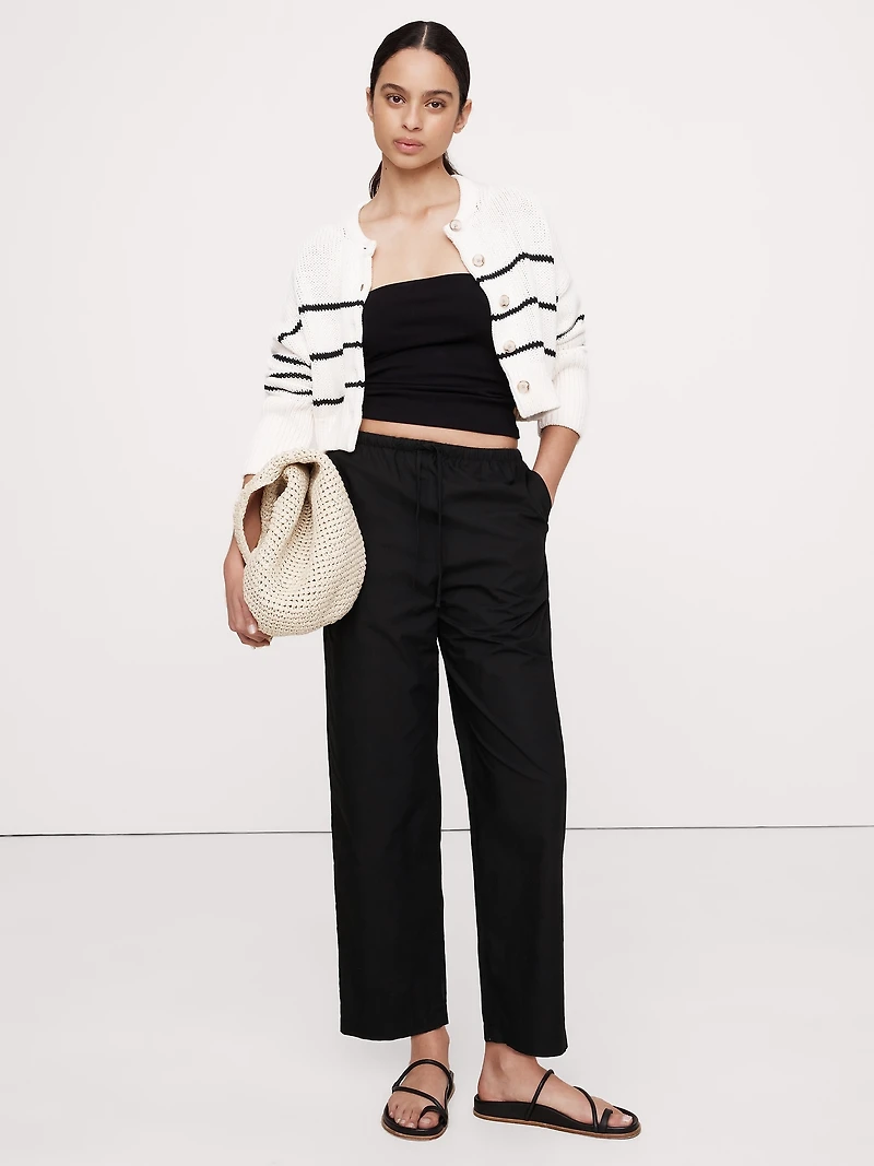 Cotton Poplin Pull-On Pant