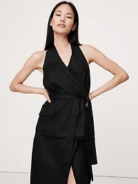 Linen Halter Wrap Tunic
