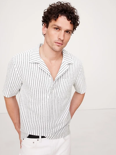 Stripe Terry Polo Shirt