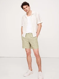 7" Linen-Cotton Pull-On Short