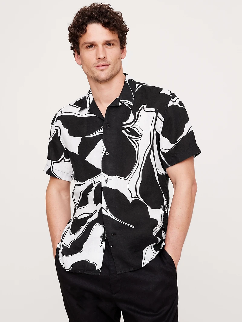 Standard-Fit Linen Resort Shirt