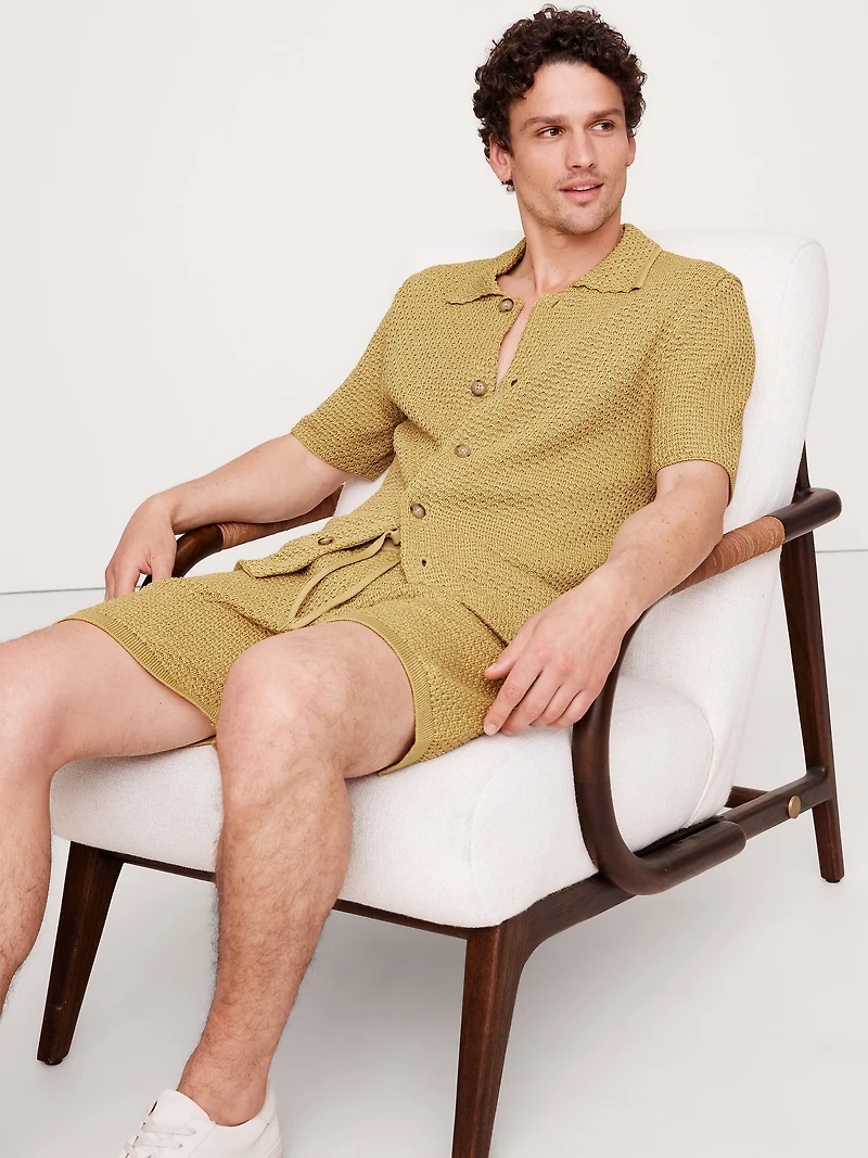 Crochet Cotton Knit Shirt