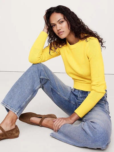 Cotton-Silk Crew-Neck Sweater
