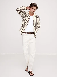 Standard-Fit Embroidered Linen Long-Sleeve Resort Shirt