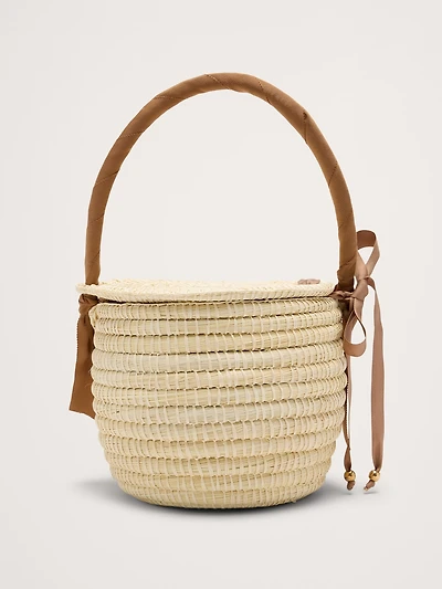 Mini Straw Picnic Bag by Sensi Studio
