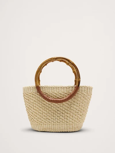 Bamboo Mini Straw Tote by Sensi Studio