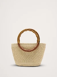 Bamboo Mini Straw Tote by Sensi Studio