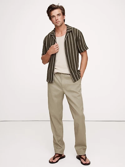Italian Linen-Cotton Pull-On Pant