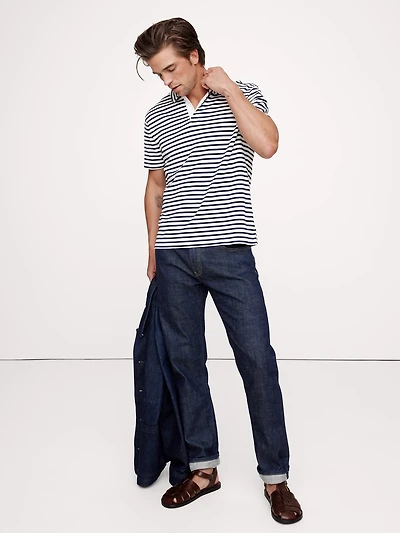Luxury-Touch Stripe Polo Shirt