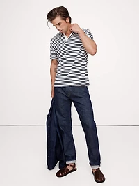 Luxury-Touch Stripe Polo Shirt
