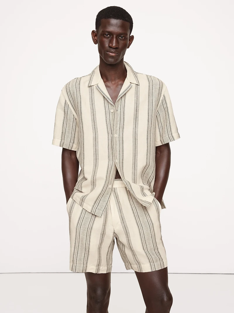 Stripe Linen-Cotton Resort Shirt