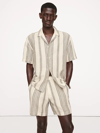 Stripe Linen-Cotton Resort Shirt