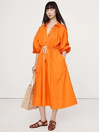 Cotton Poplin Midi Shirtdress