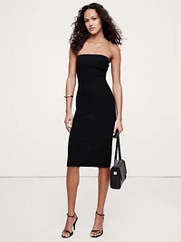 Sculpted Ribbed Strapless Dress