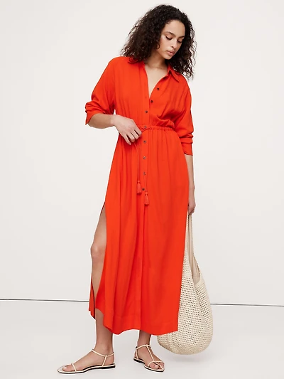 Gauze Shirt Dress