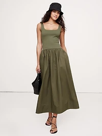 Drop-Waist Midi Dress