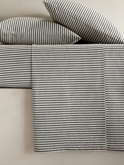 Heritage Ticking Stripe Flat Sheet