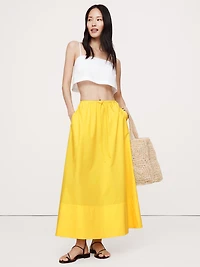 Cotton Poplin Maxi Skirt