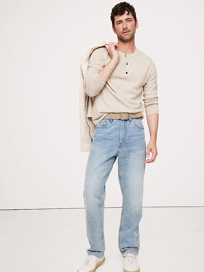 Merino Wool Henley Sweater