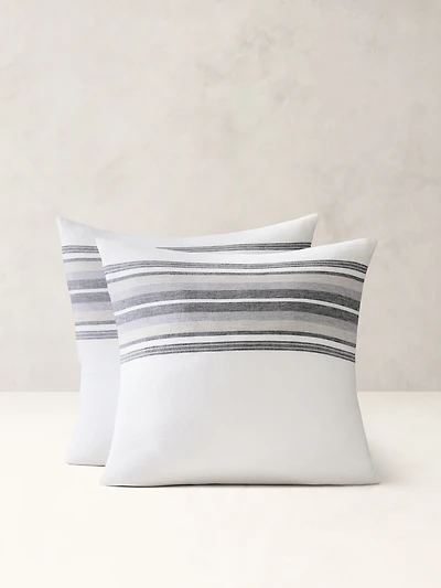 Multi-Stripe Linen Shams