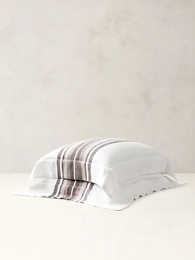 Multi-Stripe Linen Shams
