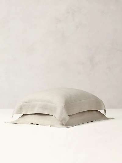 Textured-Stripe Linen Sham Set