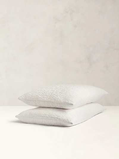 Hand-Stitched Abstract Silk Sham