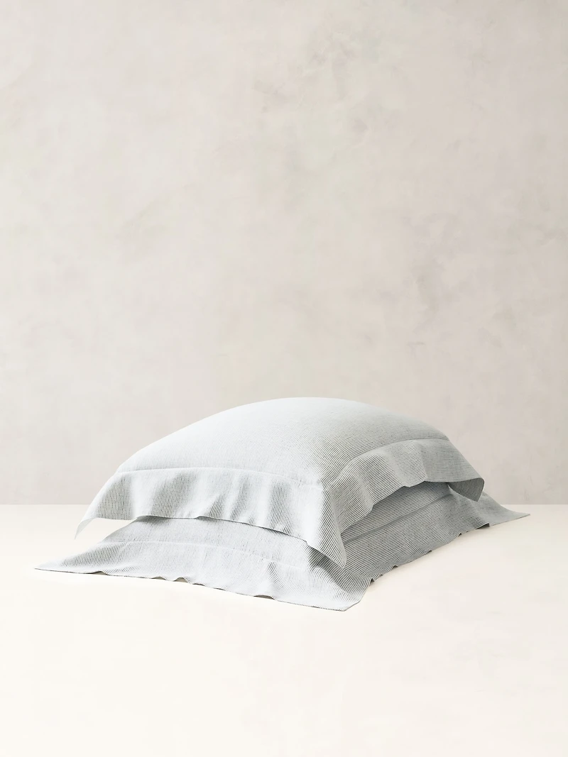 Thin-Stripe Linen Shams