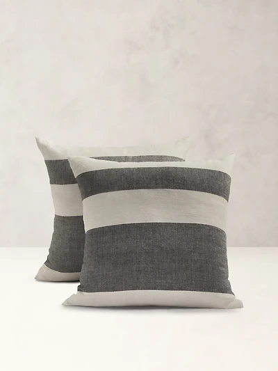 Bold Stripe Linen Sham Set