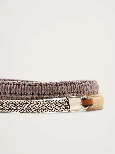 Artisan Leather Macrame Bracelet by Caputo & Co