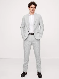 Herringbone Linen-Cotton Suit Pant