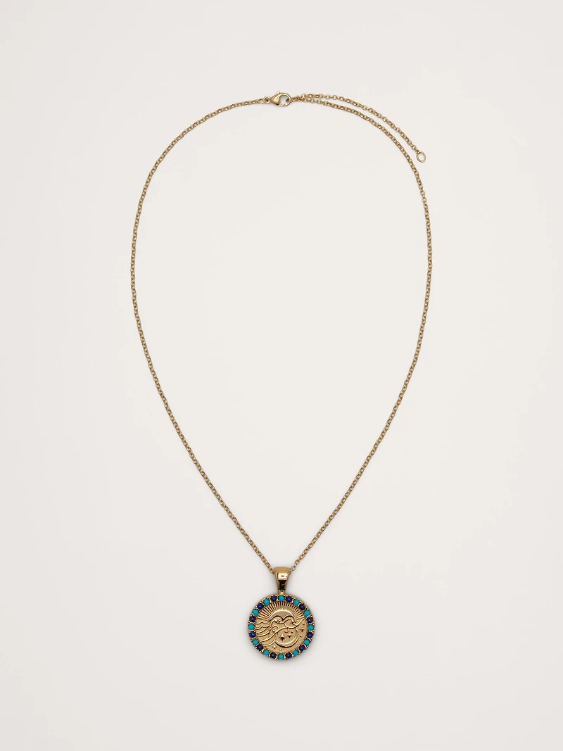 Wanderlust Celestial Petite Pendant Coin with Chain by Jane Win