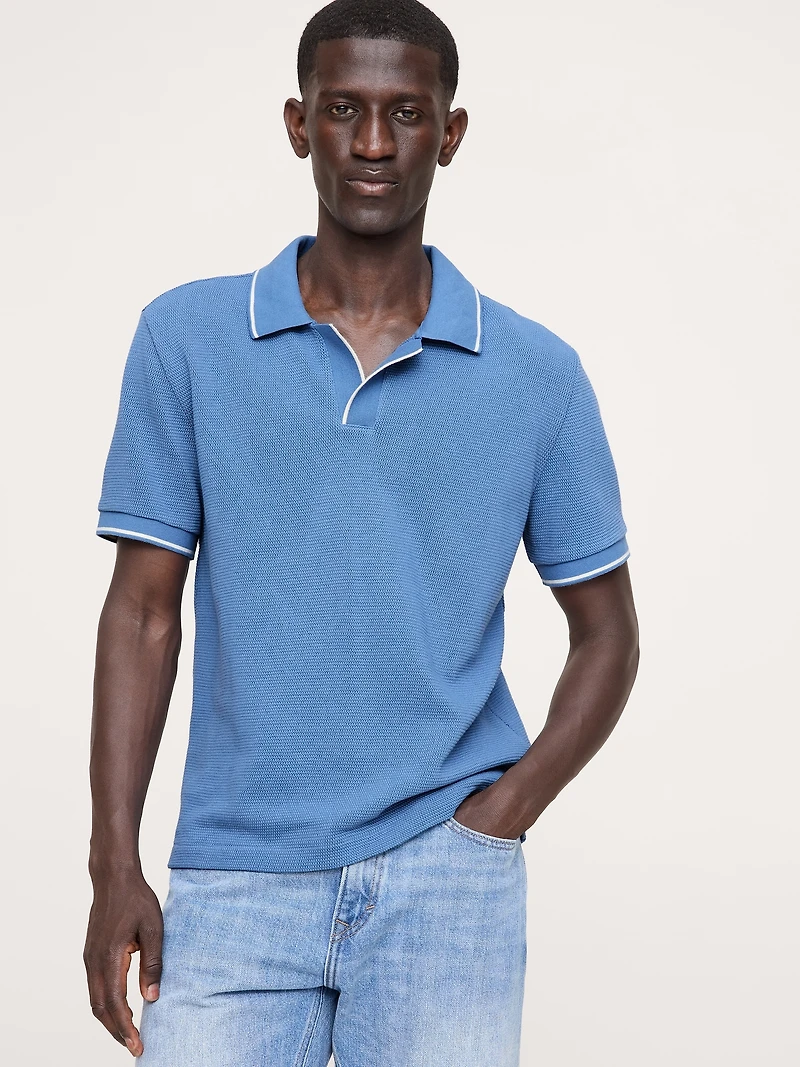 Cotton Mesh Polo Shirt