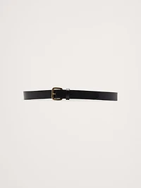 LEATHER BELT WITH ROLLER BUCKLE