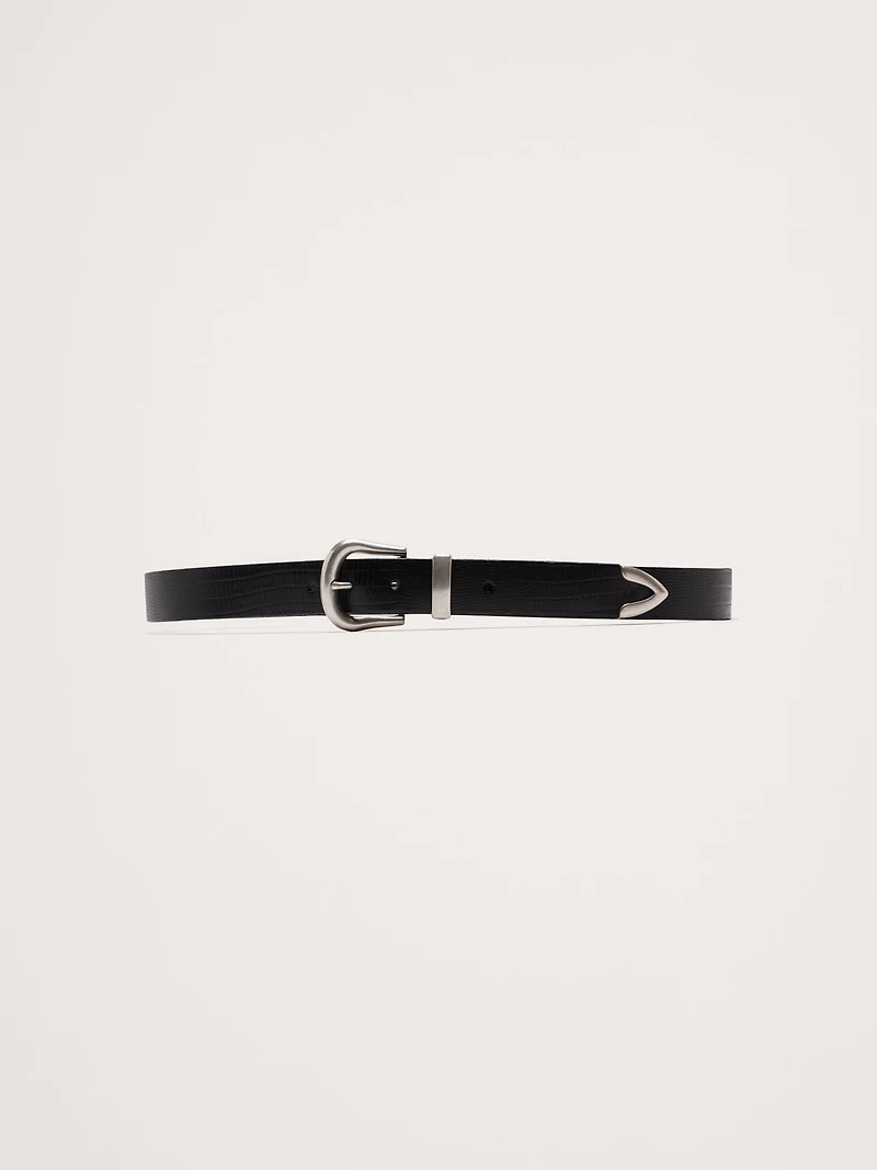 EMBOSSED LEATHER WESTERN BELT