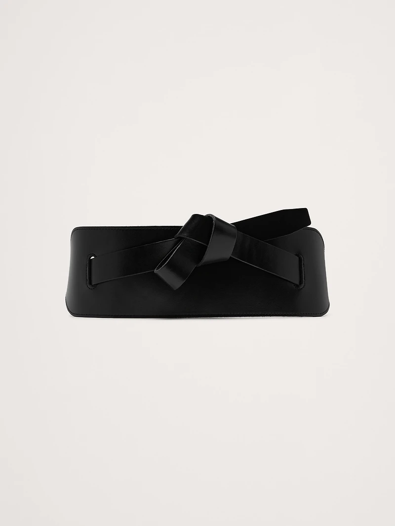 Knotted Leather Corset Belt