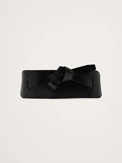 Knotted Leather Corset Belt