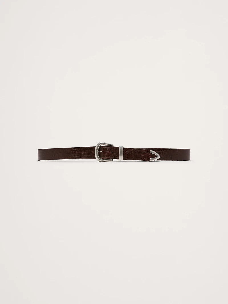 Embossed Leather Western Belt