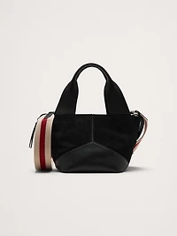Leather & Suede Mini Zip Tote