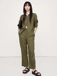 Linen Pull-On Ankle Pant