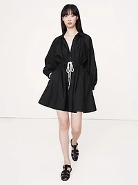 Cotton Poplin Mini Shirtdress