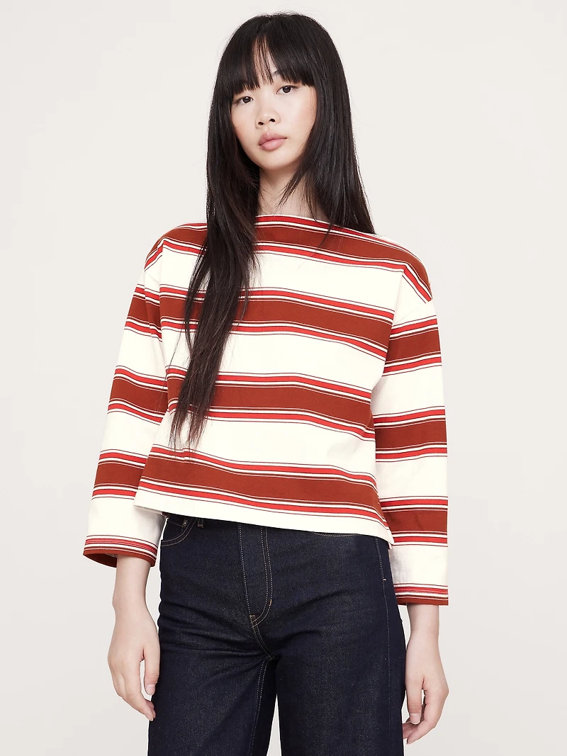 Relaxed Heavyweight Cotton Boat-Neck T-Shirt