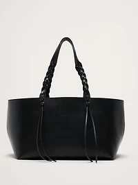 Large Leather East-West Tote