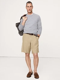 9.5" LINEN-COTTON PULL-ON BERMUDA SHORT