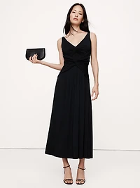 Double-Twist Jersey Midi Dress