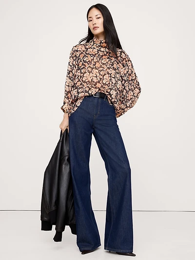 Lurex Stripe Reversed Western Shirt